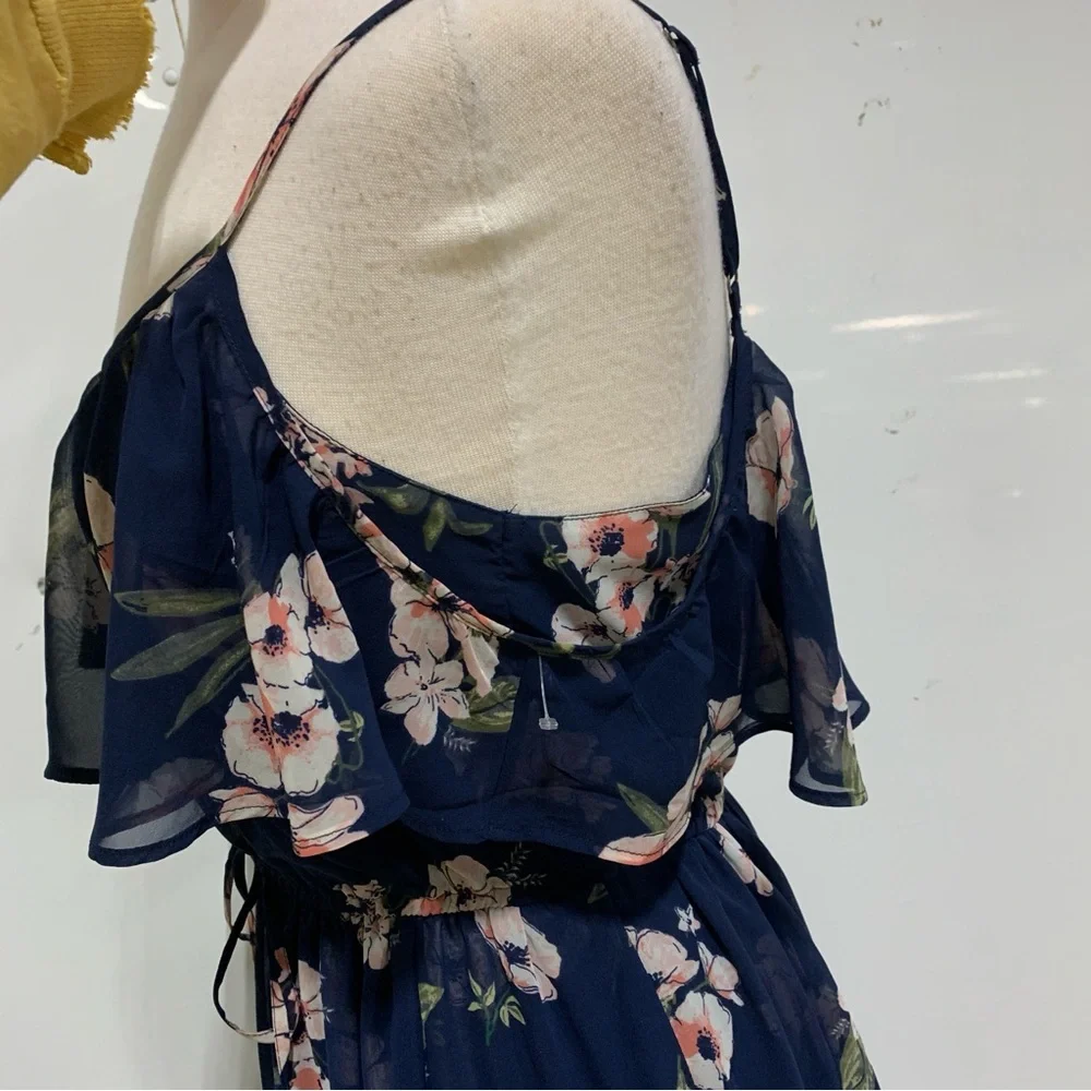 Abercrombie‎ & Fitch Maxi Dress Women’s Floral Navy Blue Dress Size M 2310